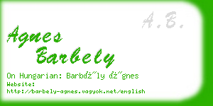 agnes barbely business card